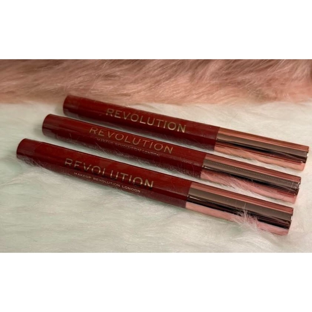 Revolution Velvet Kiss Lip Crayon Ruby – Set of 3 • Creamy Hydrating Lip Crayons